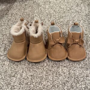 Carter's Brown Kids Boots with Bow and Fur Lining